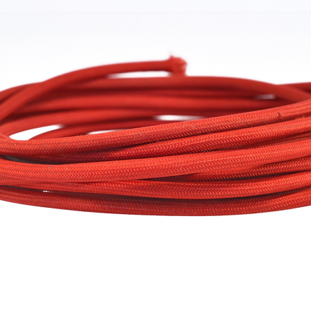 Dekoratif Örgülü Kırmızı Renkli Kumaş Kablo