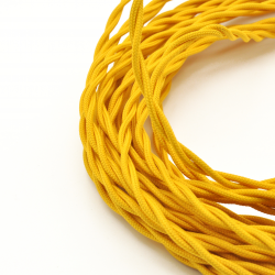 Dekoratif Örgülü Sarı Renkli Kumaş Burgu Kablo
