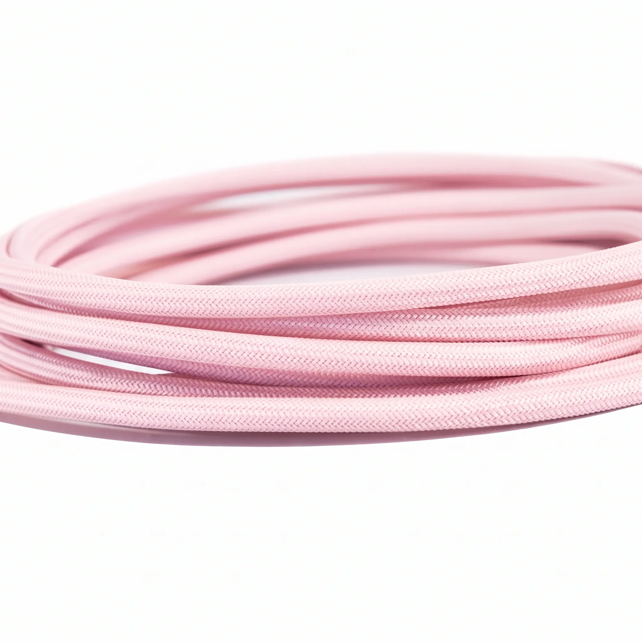 Acik-Pembe-Renkli-Kumas-Kablo-01 Dekoratif Örgülü Açık Pembe Renkli Kumaş Kablo - Görsel 1