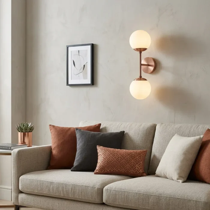Luna 2'li Fırçalı Bakır Aplik - Görsel 3