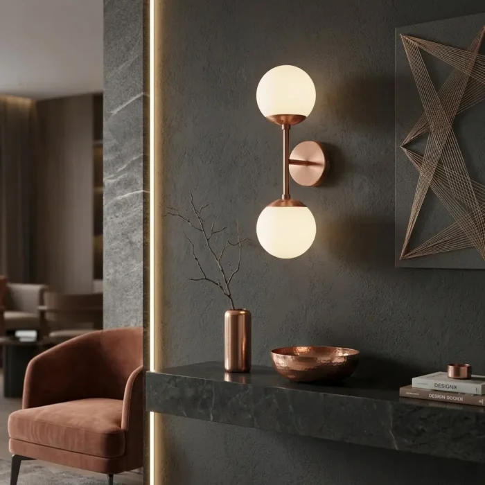 Luna 2'li Fırçalı Bakır Aplik - Görsel 2